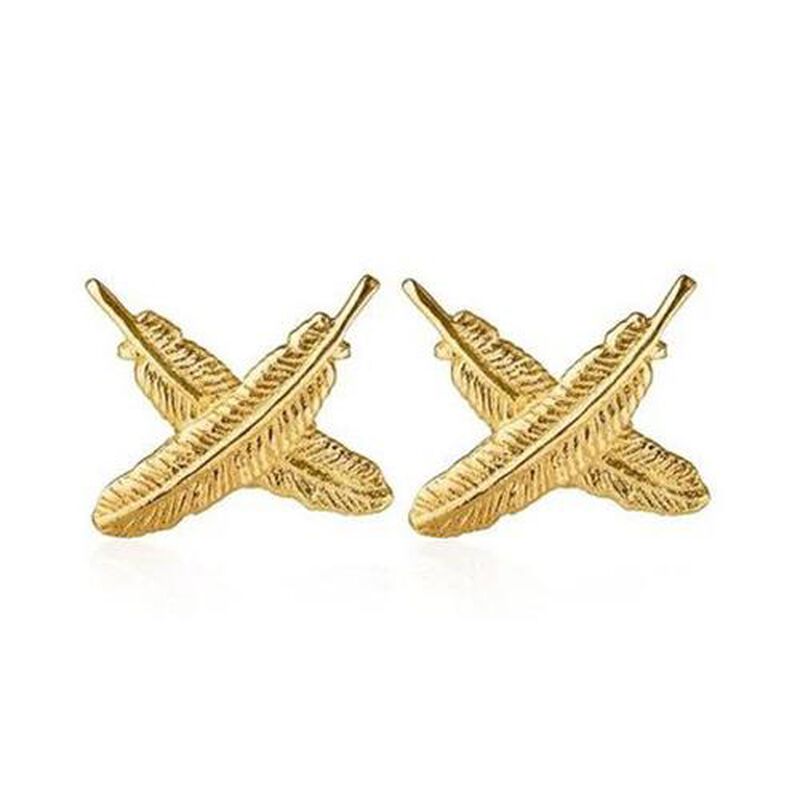 Boh Runga Feather Kisses Studs Gold Plated image number 0